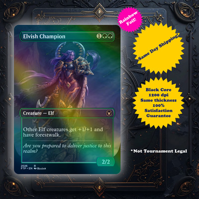 Elvish Champion - Foil High Quality Custom Art Playtest card for MTG - EDH