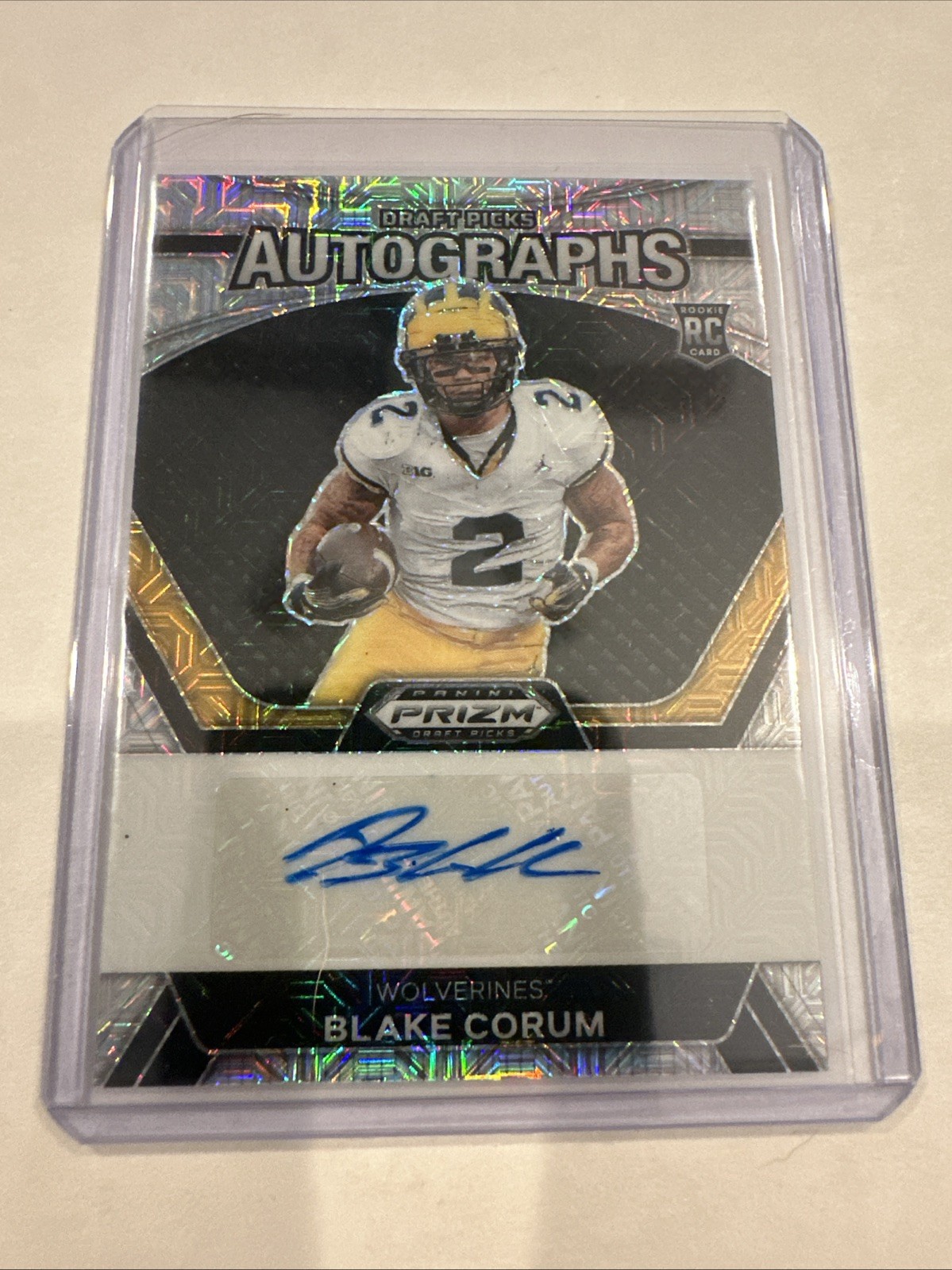 2024 Prizm Draft Picks Autographs Silver Mojo /25 - #DPA-BCM Blake Corum (RC)