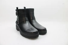 Vionic Women's Folsom Black Leather Ankle Moto Boots FS 6M