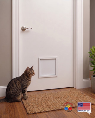 Square Pet Portal | Cat Flap | Dog Door | No-Screws | Customizable | Made in USA