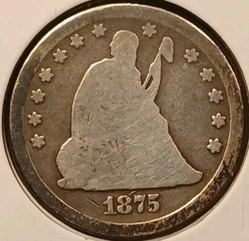 1875 Seated Liberty Quarter AG