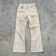 VINTAGE 60's 70  s LEVI'S Bell Bottom Flare Corduroy Pants Beige Size 26x27.5