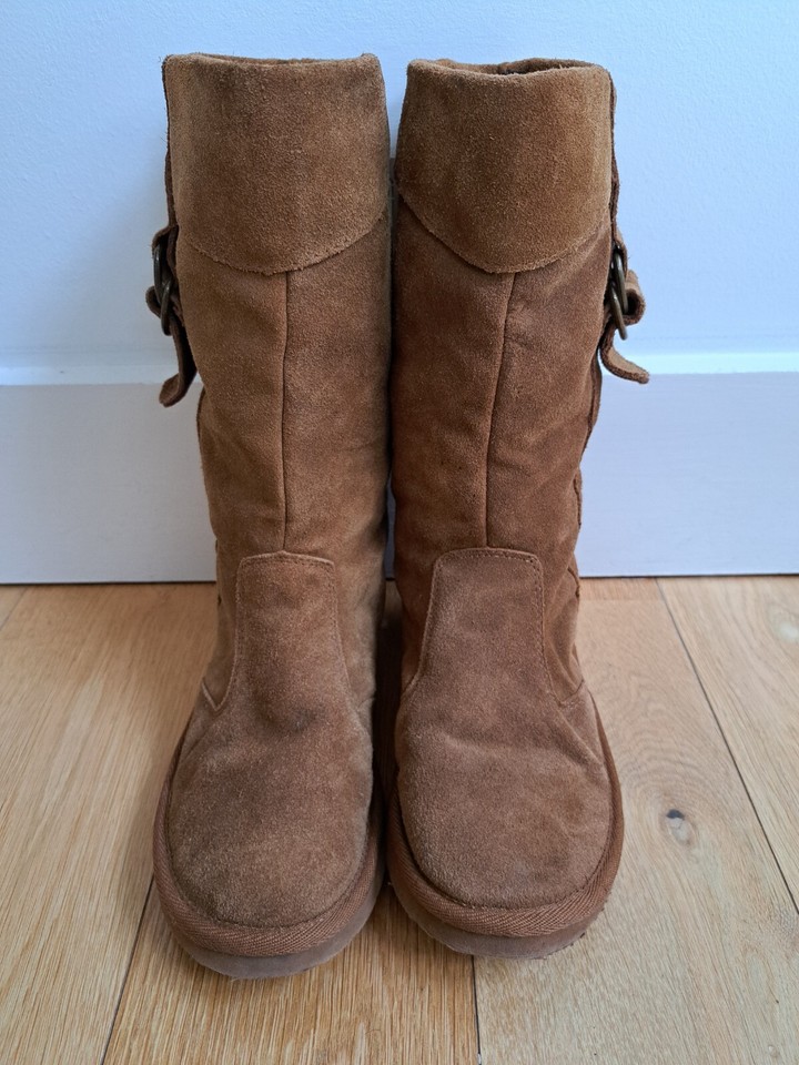 Rocket Dog MidCalf Boots Tan Suede Warm Fleece Lined Winter Boots Size