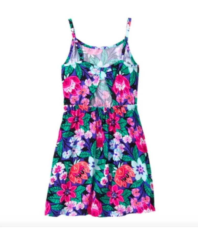 Niñas GYMBOREE Jungle Brights Bahama Bloom Tropical Floral Vestido Atado Atrás 10 Foto 3 de 4