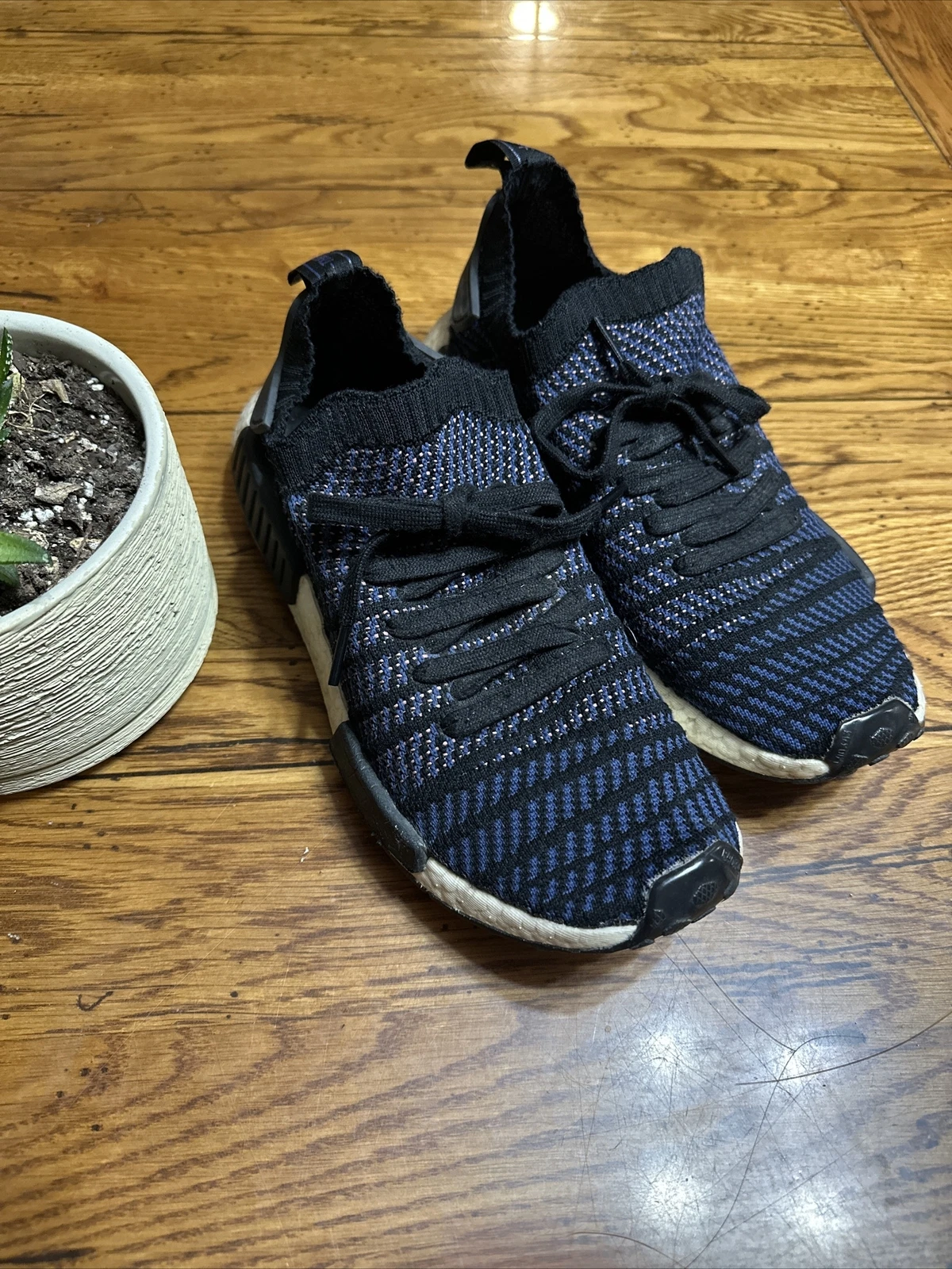 Adidas scarpe sneakers stringate uomo casual taglia 9 5 blu viola nero