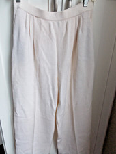 St. John Collection Wool Knit Pants Size 8 Ivory Cream Slip On 28" Inseam