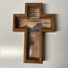 Abbey Press Wood Cross Shadow Box Bible Scripture Verse Isaiah 49:15-16