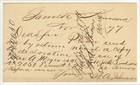 1877 Garnett Kansas on postal card - signed W A Johnson - one of town founders — photo 2