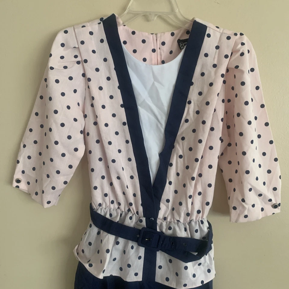 Vestido Midi Lunares Años 80 90 De Colección NUEVO EE. UU. 10 Foto 2 de 4