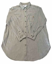 Carhartt Rugged Flex Relaxed Fit Button-Up Workwear Canvas Shirt Men’s XL Gray