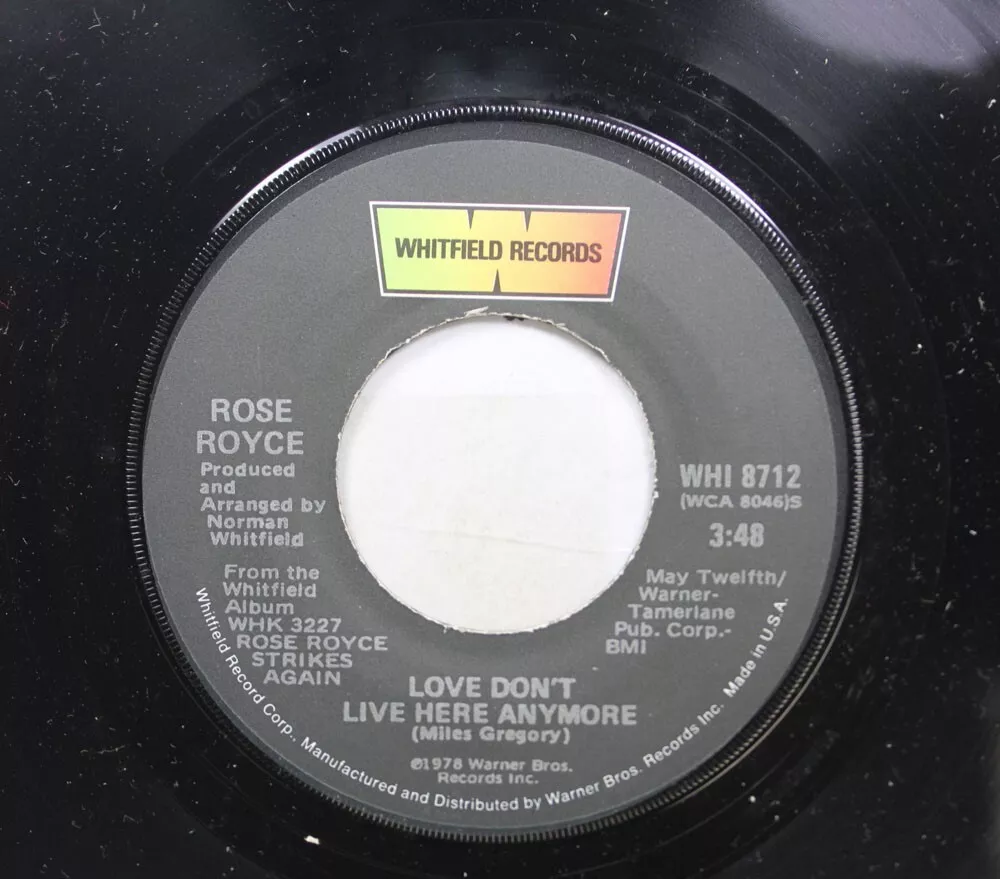 Soul 45 Whitfield Records - Love Don'T Live Here Anymore