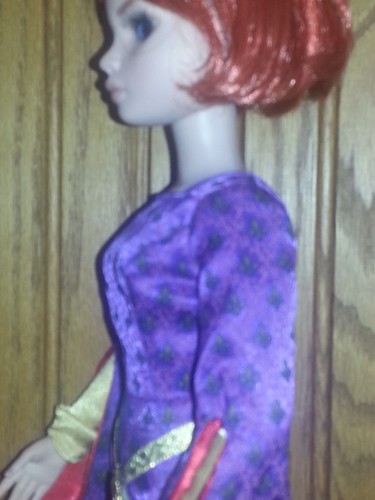 Purple dress Medieval Gown fit 16in doll Franklin Mint Guinevere Ellowyne Tyler - Picture 5 of 9