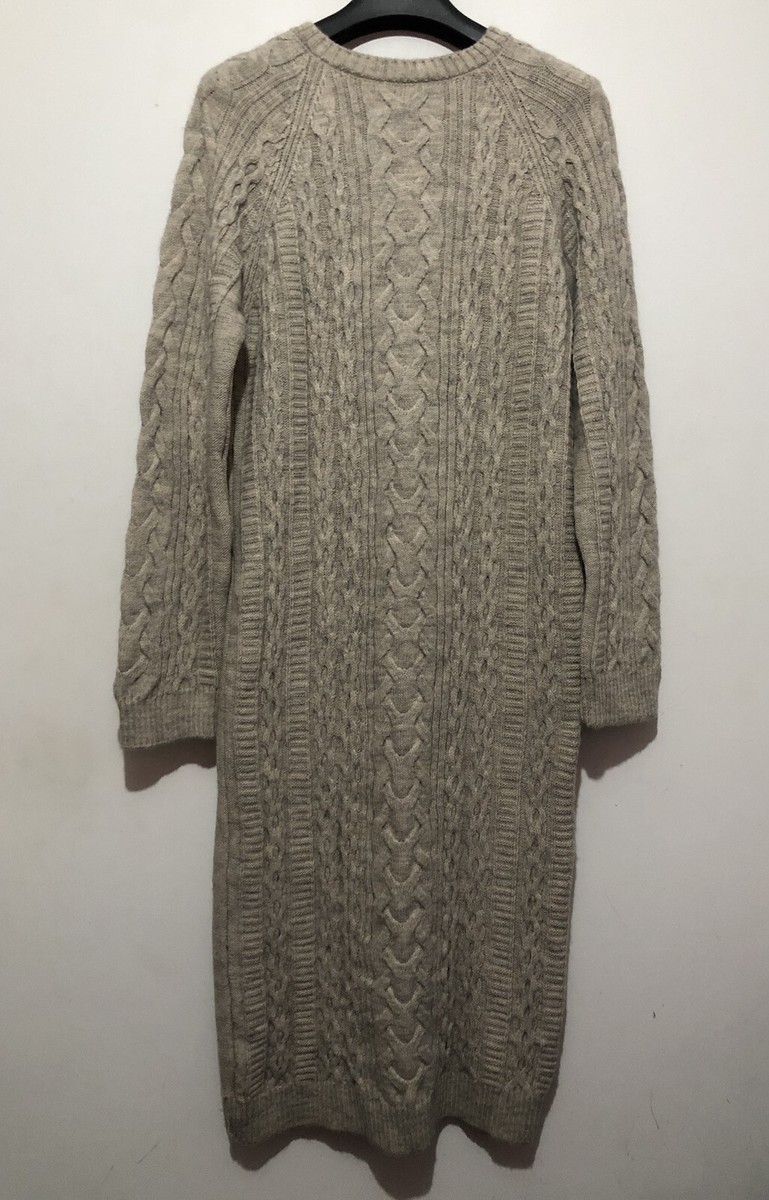 Marks Spencer Cable Knit Dress Medium Sweater Jumper Dress