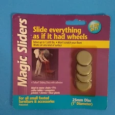 Magic Sliders Round Sliding Discs with Adhesive, 1", 4-Pack