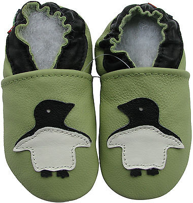 Carozoo Unisex Baby Soft Sole Leather Infant Toddler Kids Shoes Penguin Cream 