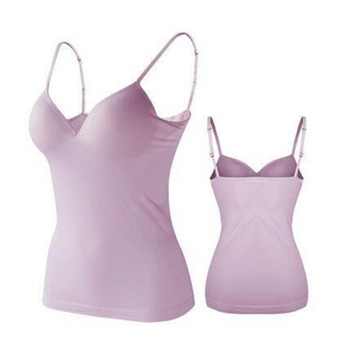 Women Camisole with Built in Shelf Bra Adjustable Spaghetti Strap Vest Tank Top - Picture 15 of 18