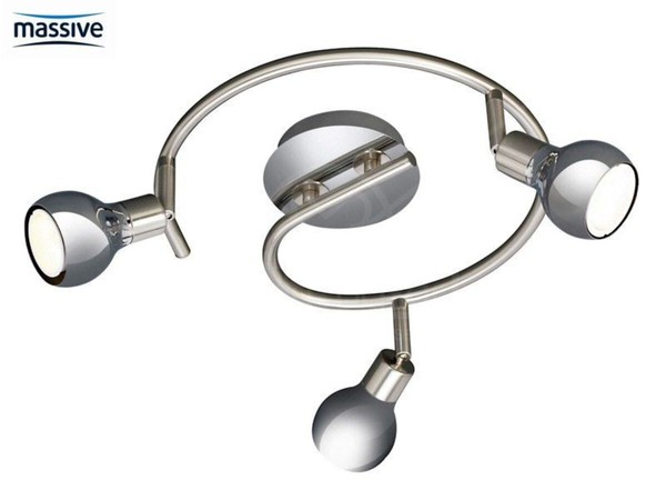 Energiespar Rondellspot 3X GU10 9W Spotspirale Spot Strahler Chrom-image