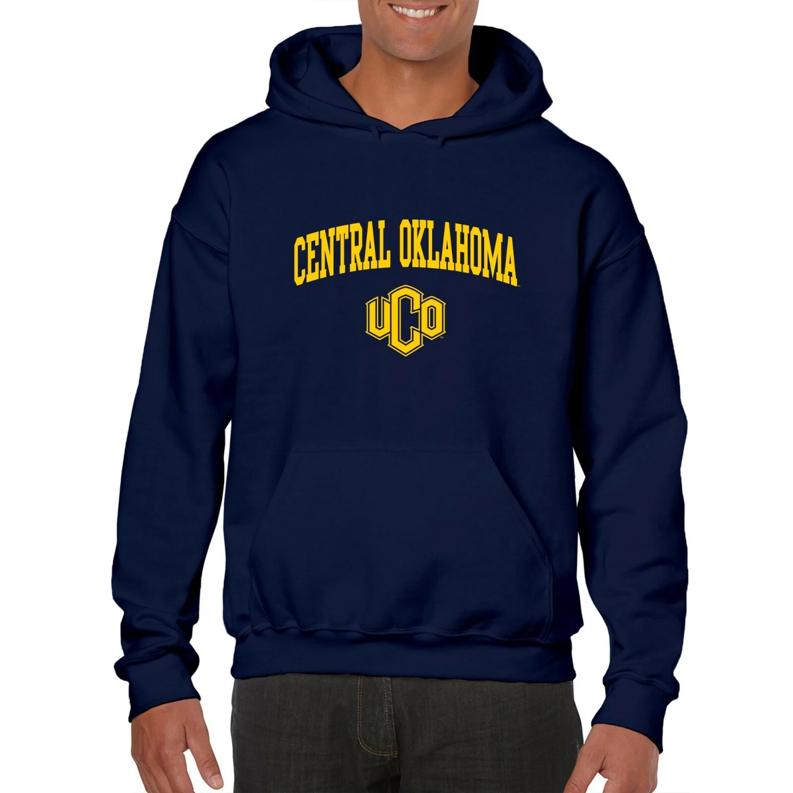 Central Oklahoma Bronchos Arch Logo Hoodie - Navy