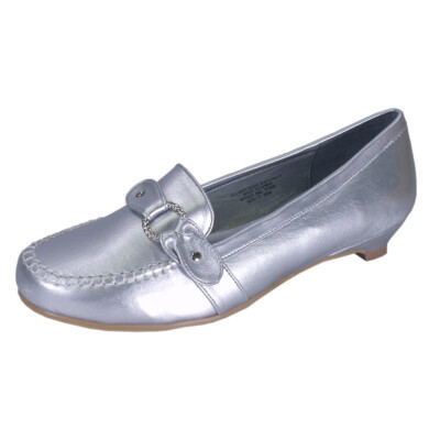   FLORAL Erica Women's Wide Width Metallic Kitten Heel Loafers  
