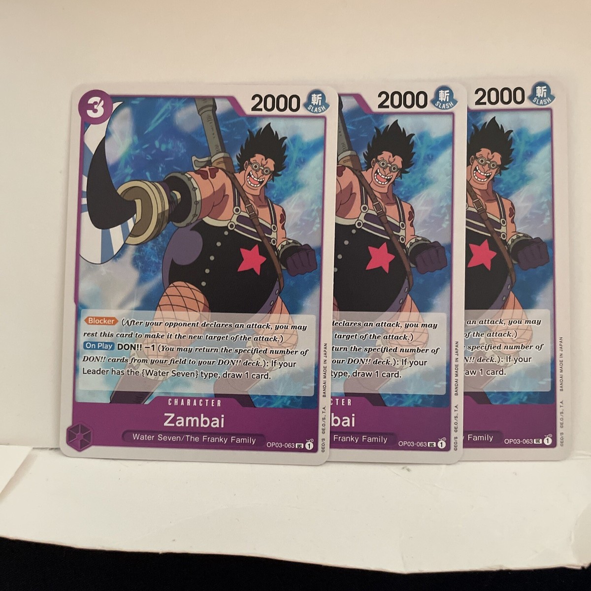 x3] Zambai - OP03-063 One Piece TCG - NM/M Pillars of