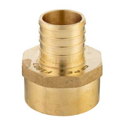 10-Pack 1" PEX-B To 3/4" Female NPT Adapters - Lead-Free Brass Crimp Fittings 11 thumbnail image