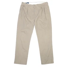 Vintage Polo Ralph Lauren Ethan Pants Mens 40x32 Beige Pleated Chino