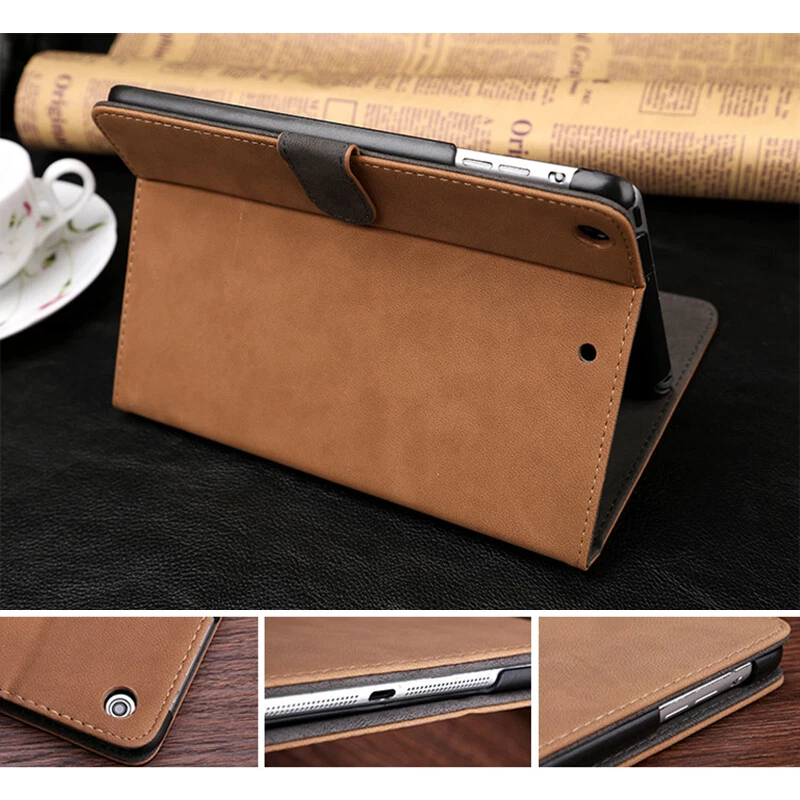 Retro Leather Slim Case Smart Cover For iPad 4 5 6 7 8 9 Air Pro Mini Flip Stand - Image 3 of 4