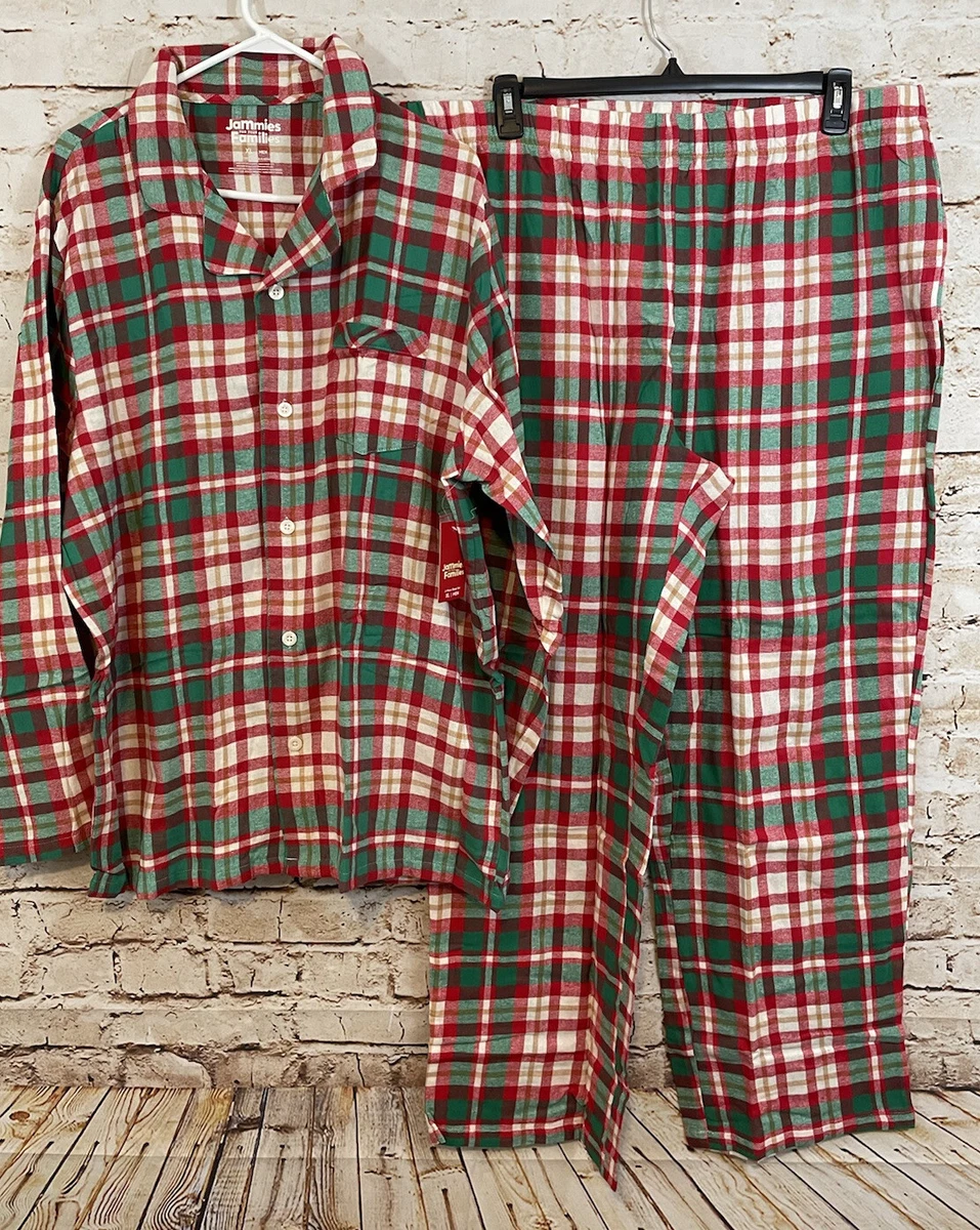 NEW Christmas Flannel Pajamas set Mens 3XB Jammies families plaid shirt BIG 3X