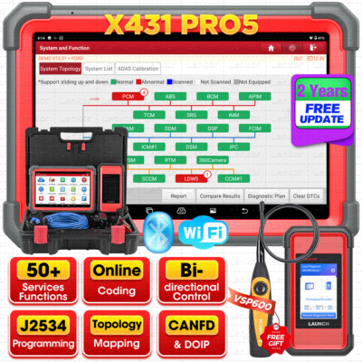  2025 LAUNCH X431 PRO5 Car Diagnostic Scanner J2534 Programming Key Coding