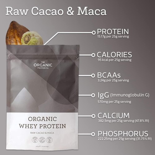 The Organic Protein Co. – Raw Cacao & Maca Organic Whey Protein Powder | Addit - Picture 3 of 7