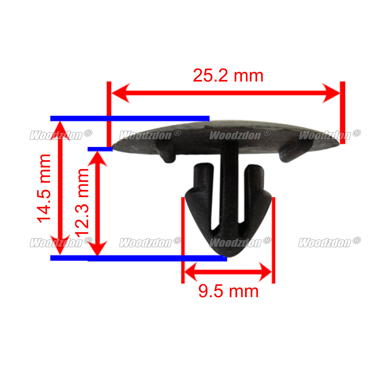 Lot De 25 Clips De Fixation Pour Isolation De Capot Toyota - Réf. 90467-09050, 7mm