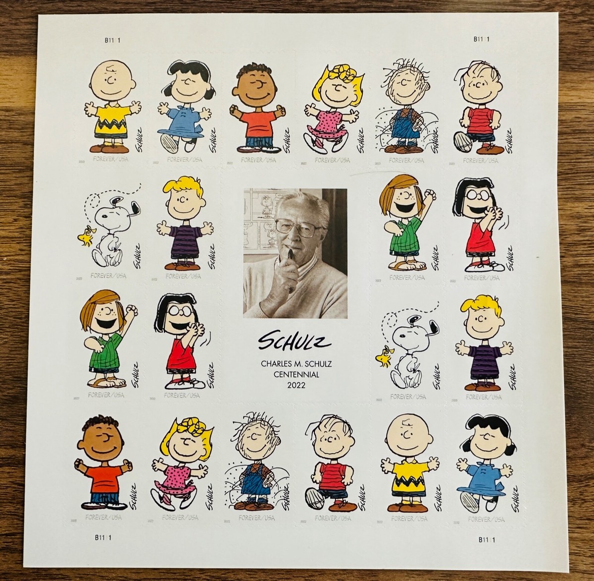スヌーピー　アメリカフォーエバー切手 2022 US PEANUTS SNOOPY Charles M Schulz Forever Stamps Sheet Self
