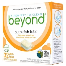 Auto Dishwasher Tablets [32 tablets] - Fragrance & Dye Free - Certified Bioba...