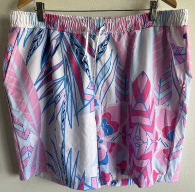 Phluid Project Unisex Athletic Shorts Pink Blue White Beach Summer Active 2X NWT