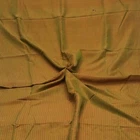 Vintage Orange&Green Dual Tone 100%Pure Silk Sari Remnant 4YD Craft Fabric Scrap