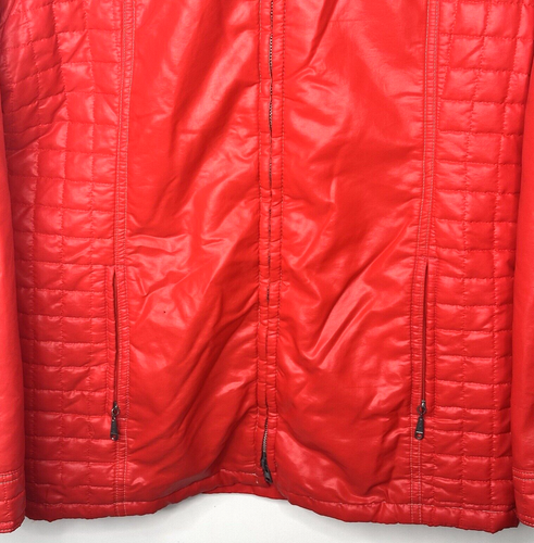 Vintage Lady Utex Jacket Lightweight Quilted Windbreaker Hidden Hood Red Sz L - Bild 4 von 16