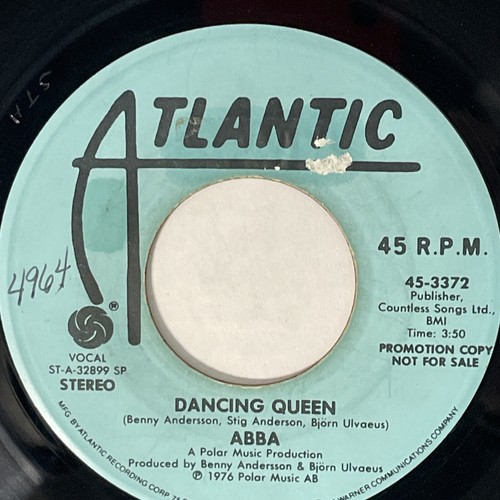 Abba Dancing Queen Promo 7" 45 1976 Atlantic Mono Stereo 3372