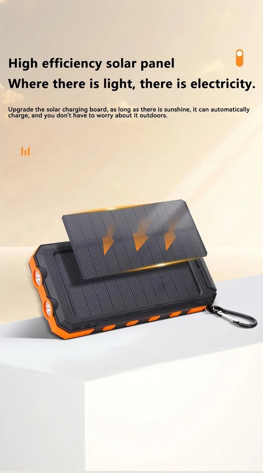 Banco de energía solar para teléfono celular Super Lenovo 200000 mAh USB cargador portátil Foto 4 de 4
