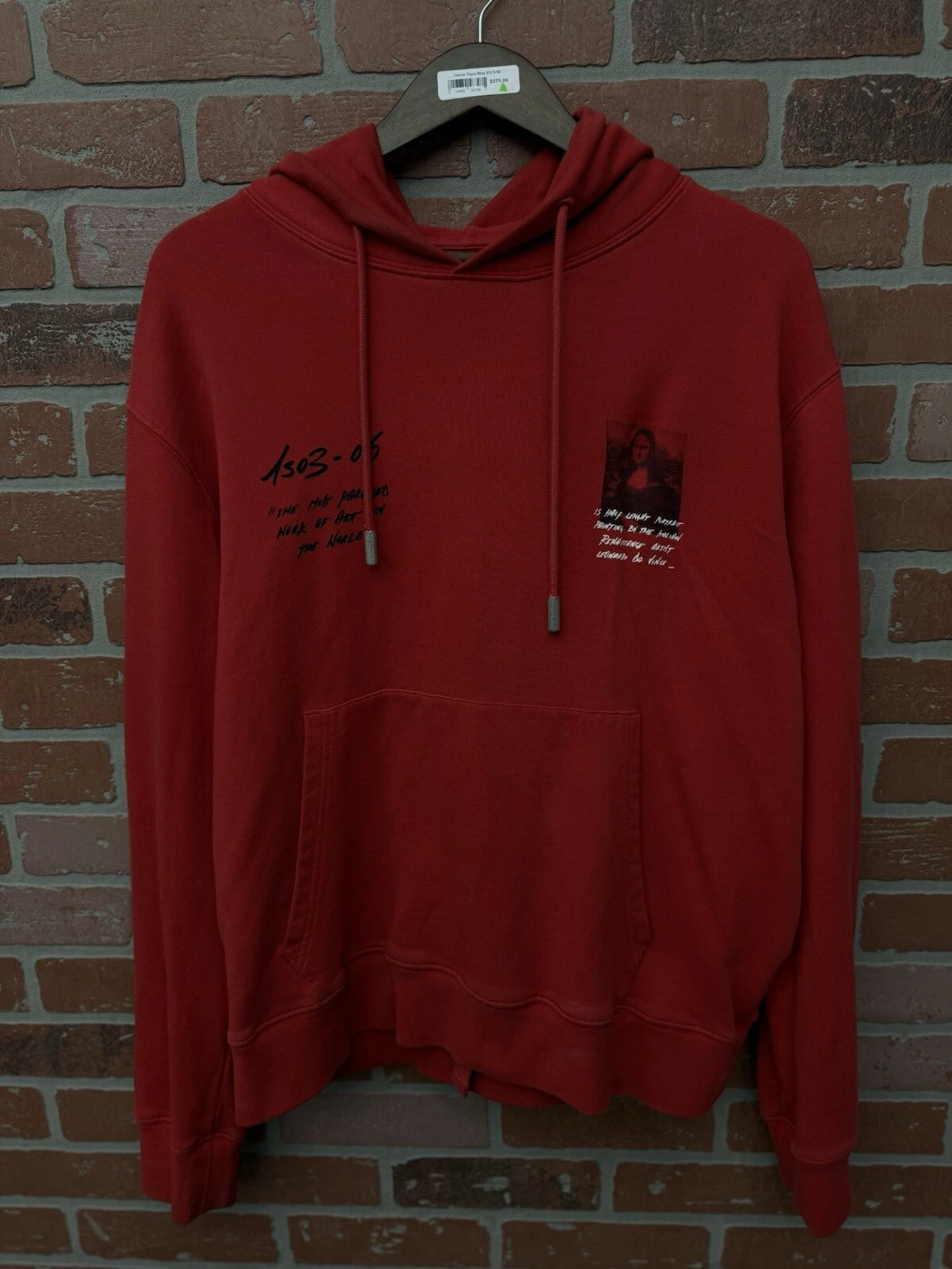 Felpa con cappuccio Virgil Abloh MCA Figure of Speech OFF WHITE Monna Lisa taglia XL RARA