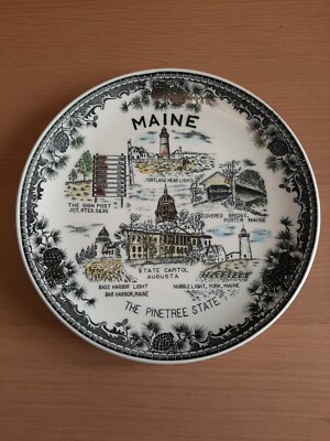 Gedenktafel Maine State. 25 cm (10'') Keramik. Mr ''B'' Creations Meriden CT