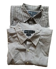 Ralph Lauren Button Up Shirt Mens Size 2X Big Plaid Long Sleeve Polo Lot of 2