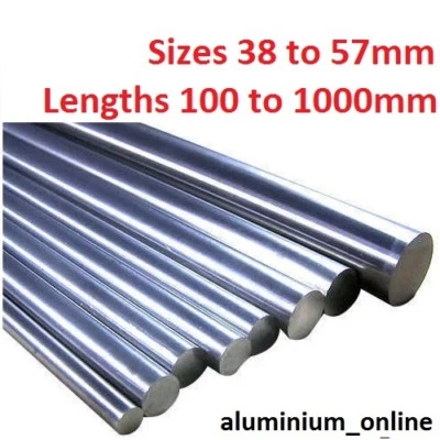 ALUMINIUM ROUND BAR ROD 38mm, 41mm, 44mm, 47mm, 50mm, 57mm, select size & length