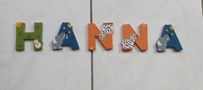 Thun Holzbuchstaben Name "Hanna" mit Tiermotiven
