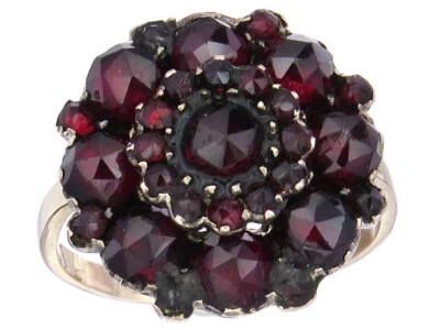 Ring Granate 333er Rotgold Antik ca. 1910-20 - Bild 1 von 3