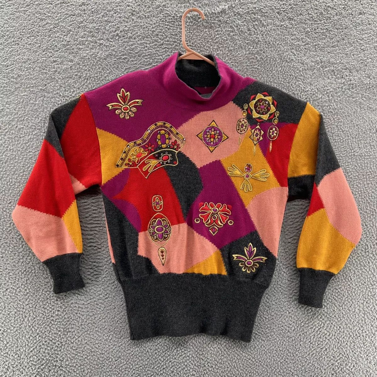 VINTAGE Escada Sweater Women Medium 34 Pink Margaretha Ley Wool