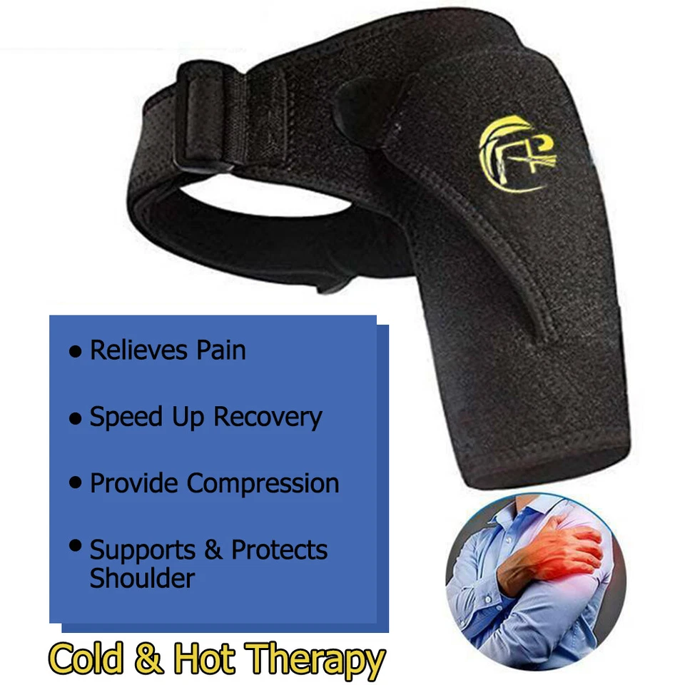 SHOULDER BRACE ROTATOR CUFF PAIN RELIEF SUPPORT ADJUSTABLE BELT SLEEVE SPRAINS - Image 4 of 4