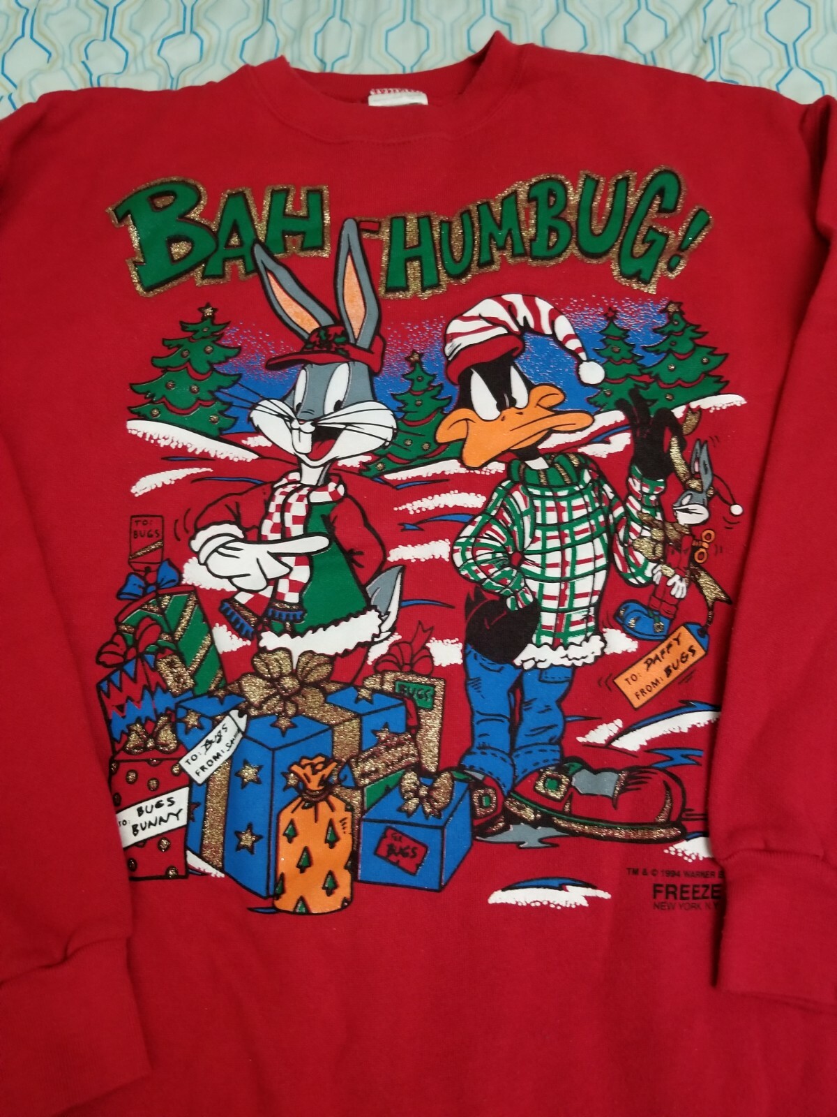 VTG 90s Freeze Looney Tunes Bah Humbug 