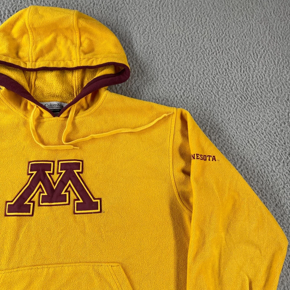 Minnesota Golden Gophers Hoodie Mens Medium Sweatshirt Columbia Maroon Yellow - Image 3 of 4