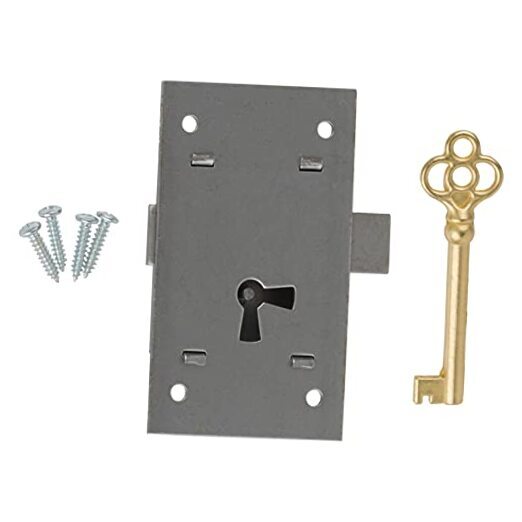 Steel Flush Mount Lock w/Skeleton Key for Grandfather Clock,