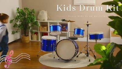 AIYAPLAY 11-Piece Junior Drum Set for Kids with Stool, Drumsticks
